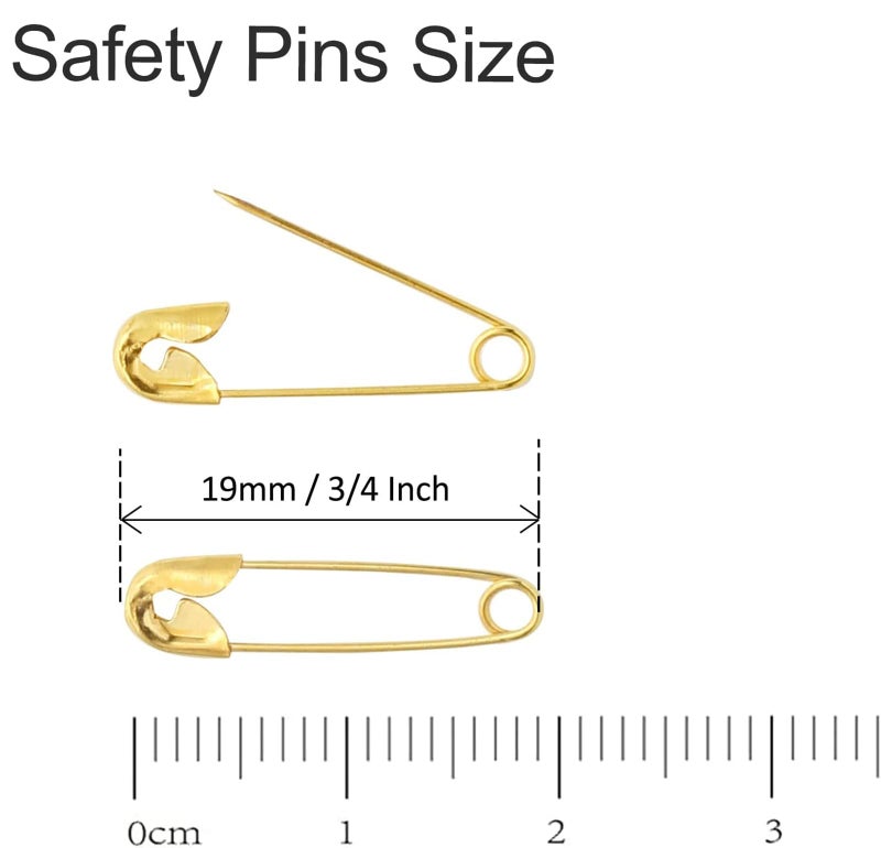 Bezall Small Safety Pins Gold Bulk for Clothes Quilting Sewing Fastening Garment Hang Tags Jewelry Making, 19mm Metal (1000Pcs) - Image 3